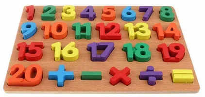 Wooden Number Puzzles Toys for Children, Montessori Digital Board Educational Learning Letters Puzzle Toy ( 1 to 20 ) Counting Puzzle for Boys Girls Ages 2 +Years ( Pack Of 1 )-thumb1