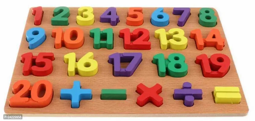 Wooden Number Puzzles Toys for Children, Montessori Digital Board Educational Learning Letters Puzzle Toy ( 1 to 20 ) Counting Puzzle for Boys Girls Ages 2 +Years ( Pack Of 1 )-thumb2