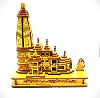 Wish Online Wooden Hand Carved Temple Shri Ram Mandir Ayodhya 3D Decorative Showpiece Wood Temple for Gift-thumb3