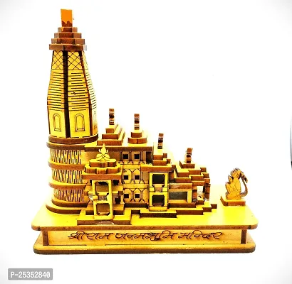 Wish Online Wooden Hand Carved Temple Shri Ram Mandir Ayodhya 3D Decorative Showpiece Wood Temple for Gift-thumb4