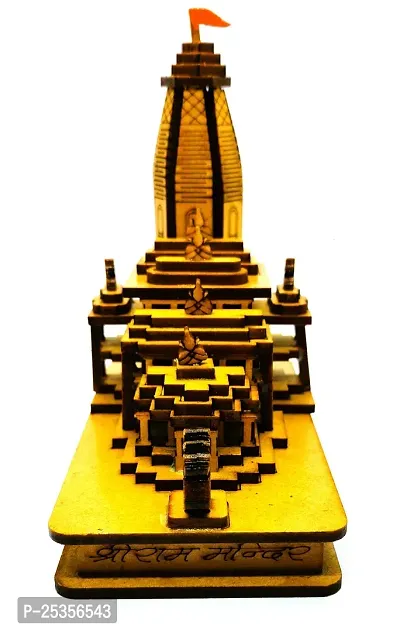 Wish Online Shri Ram Mandir with Light, Ram Janambhoomi Ayodhya 3D Model Temple, Souvenir, Gifts for New Year, Office, Home LED Decorative Showpiece-thumb0
