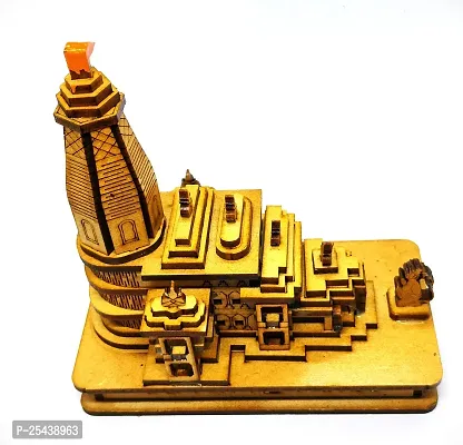 Wish Online  Jai Shree Ram Mandir Ayodhya Temple with Light Very Beautifully Hand Crafted MDF Polished Board-thumb2