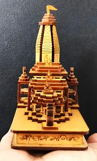 Wish Online Ram Mandir Ayodhya Model 3D Replica Handcrafted Wooden Traditional - Intricate MDF Craftsmanship, Authentic Design-thumb2