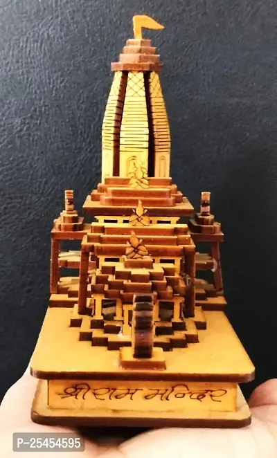 Wish Online Shree RAM JANMABHOOMI Wooden Temple, AYODHYA 3D Wood Temple Model for Home/Office/Shop and Home Decoration-thumb0