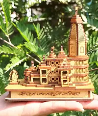 Wish Online Shree Ram Janmabhoomi Wooden Temple Ayodhya for Home (Small) - Ideal for Home Decor, Temple and Best Gift-thumb2