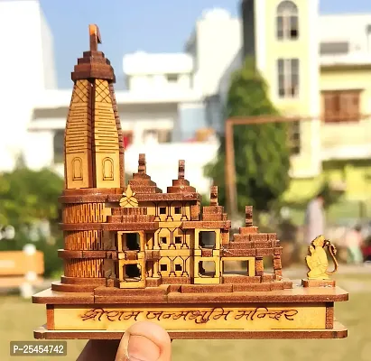 Wish Online Shri Ram Mandir | MDF Wood Temple | 3D Miniature | Decoration Wooden Showpiece for Home, Office-thumb4