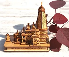 Wish Online Shri Ram mandir Ayodhya 3D Wood Tempal for Home Decoration, Office Ram Mandir 3D Model, Brown-thumb1