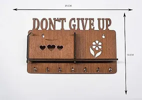 Wish Online Key Holder for Home Wall Stylish Don't Give Up Design with Pen and Key Holder Stand Wooden for Home-thumb1