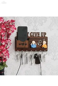 Wish Online Key Holder for Home Wall Stylish Don't Give Up Design with Pen and Key Holder Stand Wooden for Home-thumb2