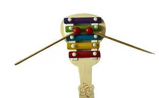 Xylophone Guitar Wooden (5 Nodes) |  And Two Stick Kids First Musical Sound Instrument Toy | Babies Toddlers 6 Months + (Small Guitar Xylophone). ( Color -Multi )-thumb1