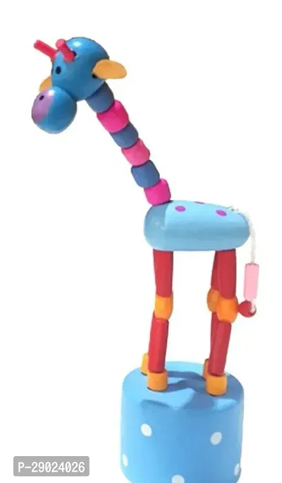 Wooden Handmade Baby Animals Giraffe Rocking Toy for Kids (Multicolour) - Set of 1