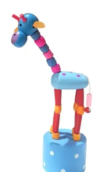 Kid Developmental Toy Baby Dancing Rocking Standing Colorful Giraffe Wooden-thumb1