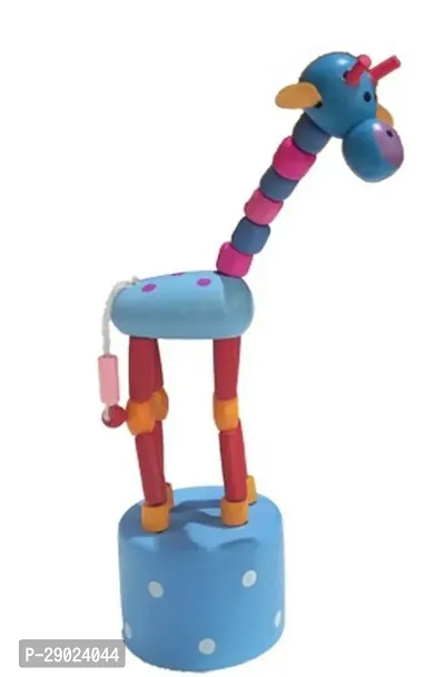 Wooden Giraffe Baby Animals Toy Spring Toy for Girls and Boy A Great Gift Item (Pack of 1, Multicolor)