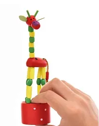 Wooden Giraffe Baby Animals Toy Spring Toy for Girls and Boy A Great Gift Item (Pack of 1, Multicolor)-thumb1