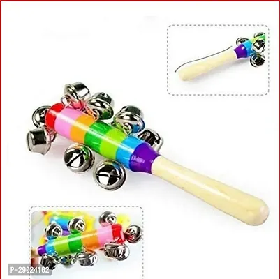 Wooden Rattle For Baby Toy And  New Born Baby, Musical Infant Toy,  Handle Jingle Bell Stick Shaker Toy (Pack of 1) Rattle-thumb3