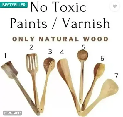 wooden spatula for non stick pan  Flip | Spatula | Ladle for Cooking Dosa | Roti | Chapati | wood spoon Tools | No Harmful Polish | Naturally Non-Stick | wooden spatula |-thumb3