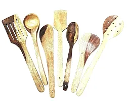 Handmade Wooden Serving and Cooking Spoon Kitchen Utensil Set of 7-thumb1