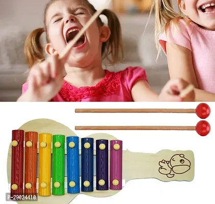Wooden Handmade Xylophone Musical Toy with 8 Notes With Two Stick Smooth Edge for Children Safety For Birthday | Playing | Children Day | Holiday | Xylophone For Toddlers 1,2 Year  Made For Wood-thumb3