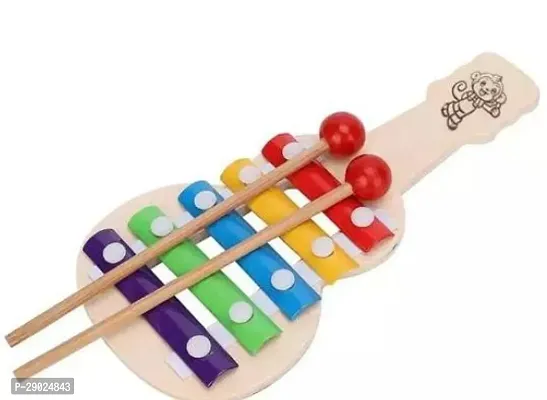 Xylophone Guitar Wooden (5 Nodes) | Kids First Musical Sound Instrument Toy , ( wooden , Multicolor )