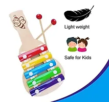 Handmade Wooden Xylophone For Kids Musical Toy With 5 Notes and 2 Wooden Sticks  Multicolor.-thumb1