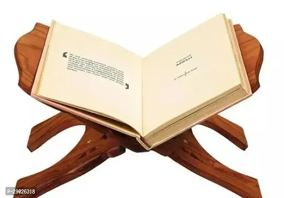 Geeta Kuran (rahel) Holy Book reading Stand Showpiece - 12 Inch (Wooden)-thumb0