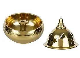 Akhand Diya Oil Lamp for Pooja, Home Temple and Diwali | Return Gifts | Wedding  ( Brass , 7 cm )-thumb2