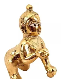 Laddu Gopal with Metal Solid Jhula Swing for Bal Gopal Murti Idol Baby Krishna with for Home, Home Decor / Gifting Item / Showpiece-thumb1