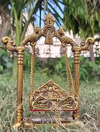 Laddu Gopal with Metal Solid Jhula Swing for Bal Gopal Murti Idol Baby Krishna with for Home, Home Decor / Gifting Item / Showpiece-thumb2