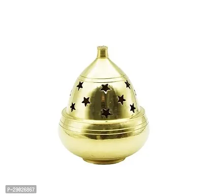 Brass AppleShape Akhand Diya with Designed Star Holes on Top for Diwali