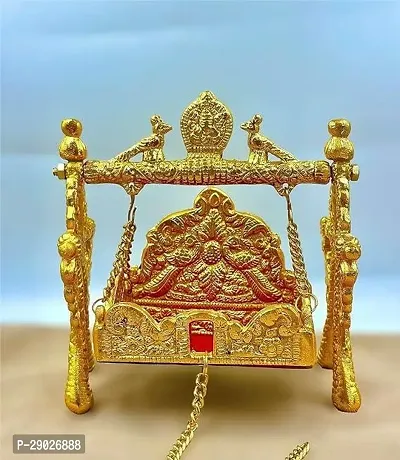 Handcrafted Jhulla for 0 size laddu Gopal ji, Nand Gopal Swing Palna with Peacock Design Decorative Showpiece