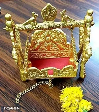 Metal Krishnaji Kanhaji Jhula Palna for Pooja Temple Decorative Showpiece and Gift Items Pooja Jhula-thumb0