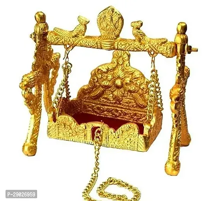 Ladoo Gopal Golden Jhula Kanha Ji Swing Palana Bal Gopal Jhula Janmashtami Jhula for Size 0, 1-thumb2