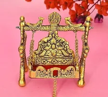 Designer Golden Laddu Gopal Jhula/Swing Palna for Janamashtmi with 0 no. Small laddu Gopal-thumb2