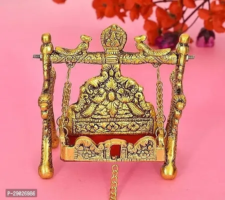 Designer Golden Laddu Gopal Jhula/Swing Palna for Janamashtmi with 0 no. Small laddu Gopal-thumb3