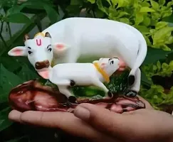 Decorative Marble dust/Polyresin Cow and Calf for gifting  decoration-thumb2