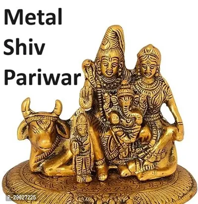 Metal Lord Shiva Parvati Kartikeya and Ganesha Murti Shiv Family Parivar Idol Statue for Home Decor, Mandir ,Temple, GiftMetal Lord Shiva Parvati Kartikeya and Ganesha Murti Shiv Family Parivar Idol S-thumb0