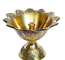 Akhand Diya Brass Oil Puja Lamp for Home Office Gifts Pooja Articles Decor Set Of 2 Diya-thumb2