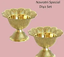 Diya /Decorative Diya /Golden Diya /Akhand Jyoti Diya / Pooja Diya / Devdas Diya for Diwali Puja and Other Worship Occasions Qty 2 Units.-thumb1