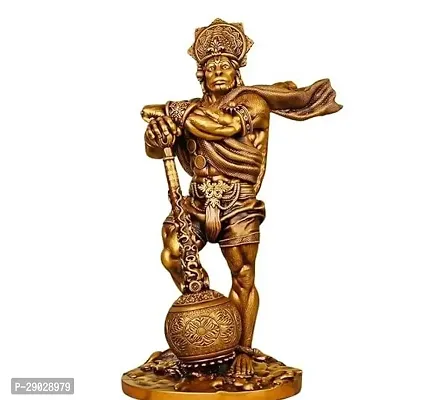 Hanuman Ji Murti, Polyresin Lord Hanuman Idol Statue Bajrang Bali Murti Showpiece, Height 11 (Color- Gold)-thumb0