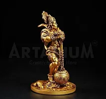 Hanuman Ji Murti, Polyresin Lord Hanuman Idol Statue Bajrang Bali Murti Showpiece, Height 11 (Color- Gold)-thumb2