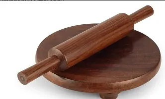 Wish Online Wooden Rolling pin Board  | Chakla belan Set  | Kitchen Item Tools  | Wooden roti  | chapati  | Phulka | for Home  Kitchen Set Of Chakla Belan .-thumb1