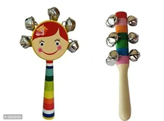 Wish Online Non Toxic Wooden Rattles for New Born Baby, Musical Infant Toy  They are wonderful toys and gift for a newborn.  Xylophone | Damru  jhunjhuna . ( Pack Of 3) Color - Multi