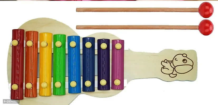 Wish Online Xylophone Musical Toys for Kids 1, 2 Years, Wooden Musical Instrument Xylophone Toy with 8 Note, 1 Xylophone, 2 Sticks Xylophone Guitar Pack of 1