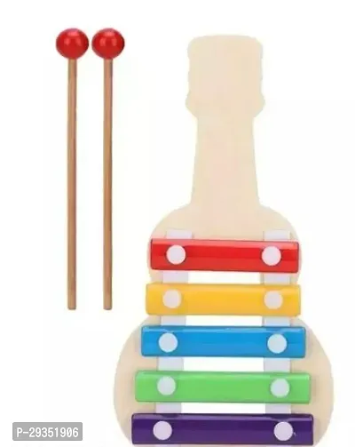 Wish Online Handmade Wooden Xylophone For Kids Musical Toy With 5 Notes and 2 Wooden Sticks  Multicolor.-thumb2