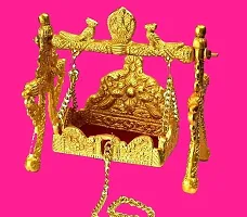 Golden Laddu Gopal Krishna Pooja Jhula for Home Puja-thumb1