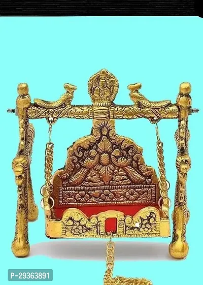 Golden Laddu Gopal Krishna Pooja Jhula for Home Puja-thumb0