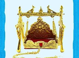 Golden Laddu Gopal Krishna Pooja Jhula for Home Puja-thumb1