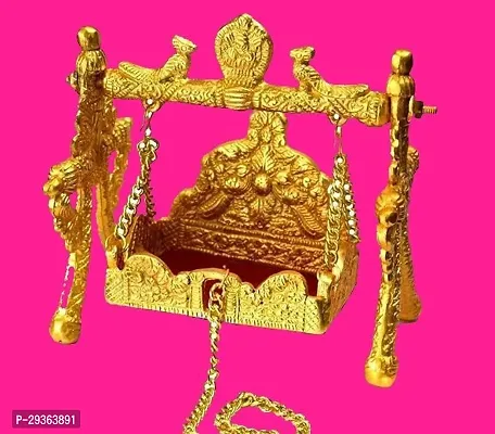 Golden Laddu Gopal Krishna Pooja Jhula for Home Puja-thumb3