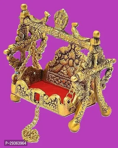 Golden Laddu Gopal Krishna Pooja Jhula for Home Puja-thumb0