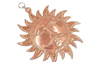 Sun Surya Suraj Sharp Rays Copper Size 20cms Wall Hanging Decor for Home-thumb1